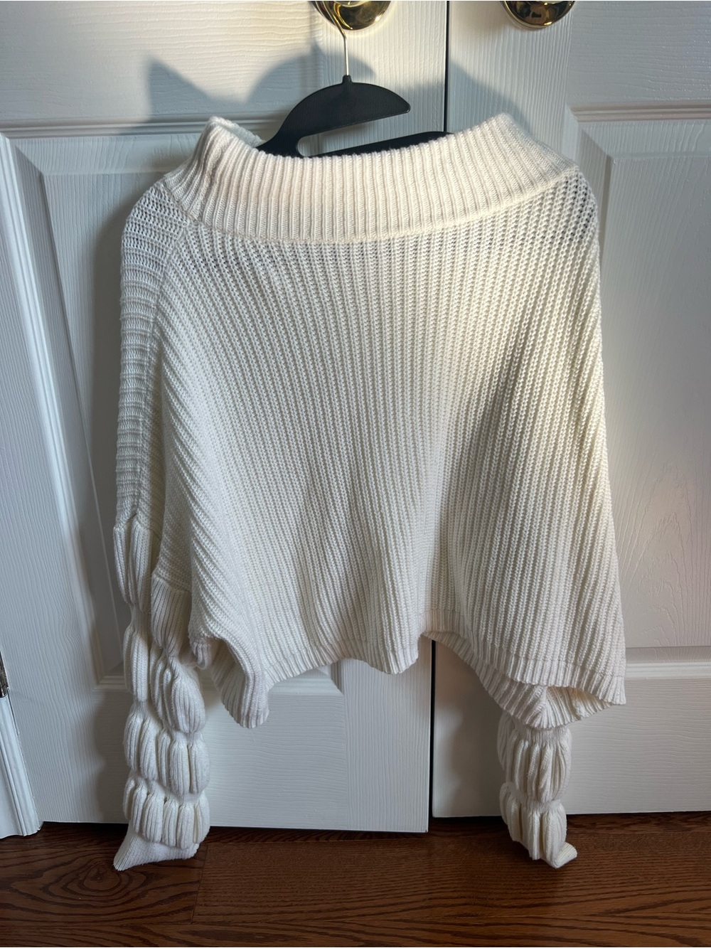 Cream Chunky Knit Statement Sweater – One Size Fits All